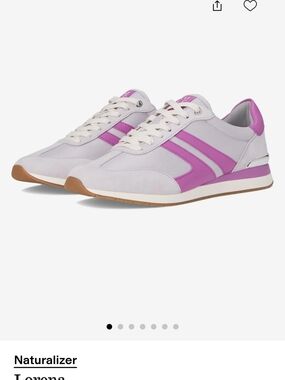 Naturalizer Lorena Iced Lilac With Suede Sneakers 11W Wide EUC